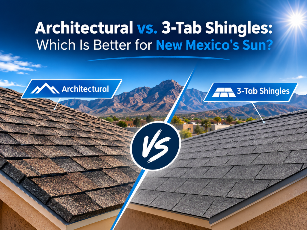 Architectural vs. 3-Tab Shingles: Which Is Better for New Mexico’s Sun?